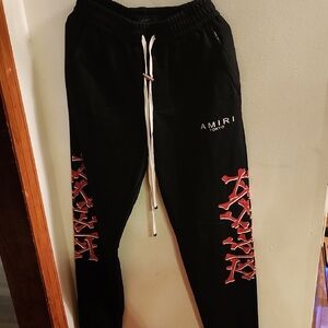 AMIRI Black Pants with Red Accents